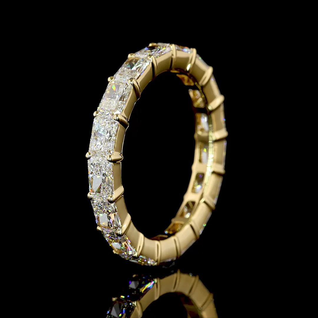 2.65 Cts 18k Yellow Gold Radiant Shape Eternity Band Eternity Band - Image 4
