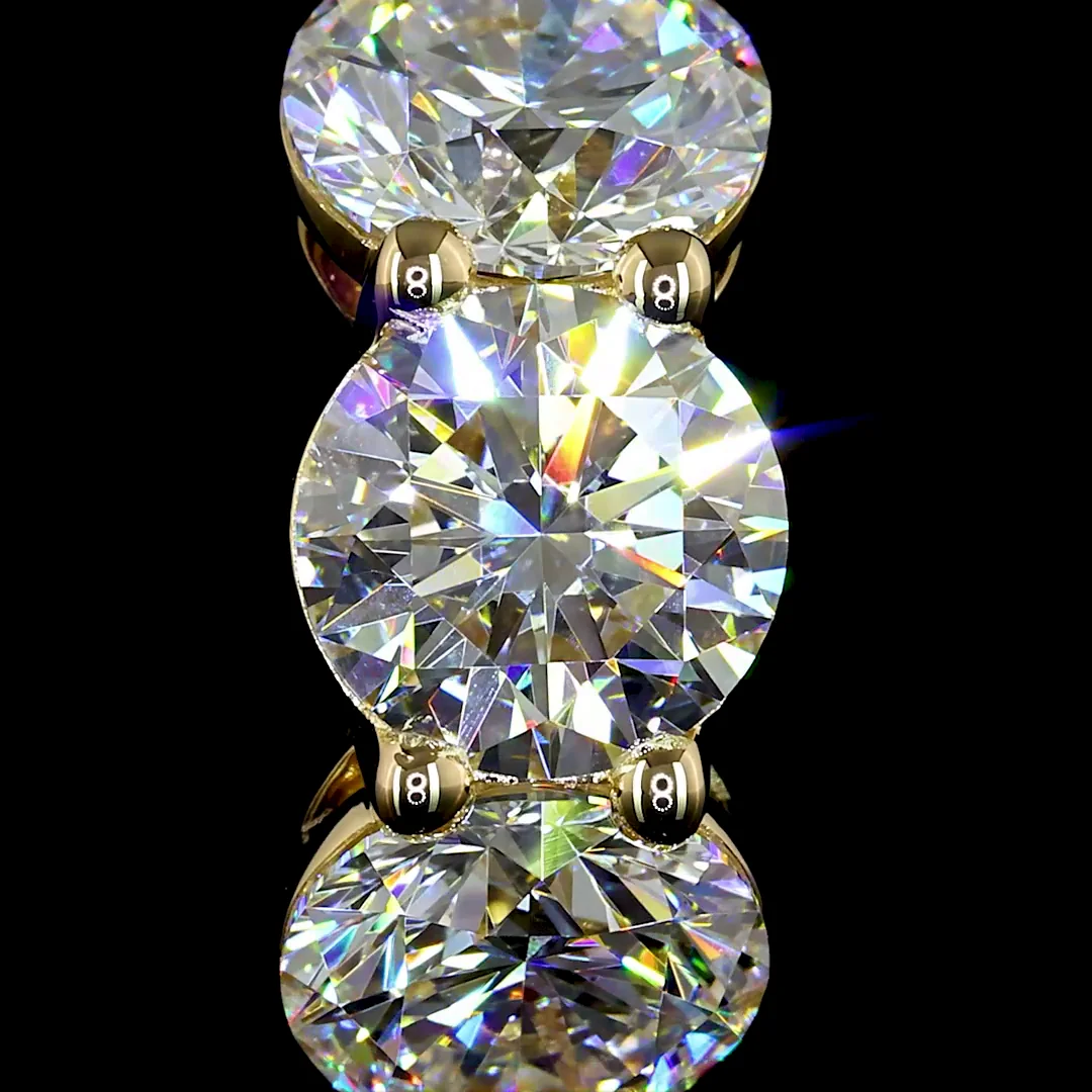 4.39 Cts 14k Yellow Gold Round Shape Huggies Earring - Image 3