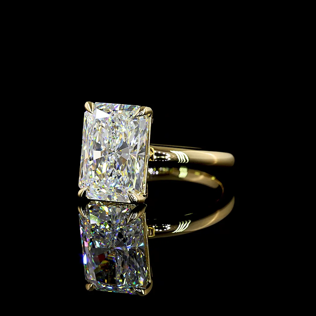 5.04 Cts 14k Yellow Gold Radiant Shape Solitaire Ring - Image 2