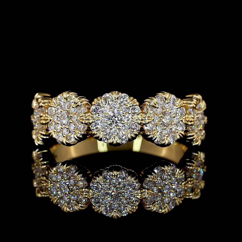 0.79 Cts 18k Yellow Gold Round Shape Special Ring - Video