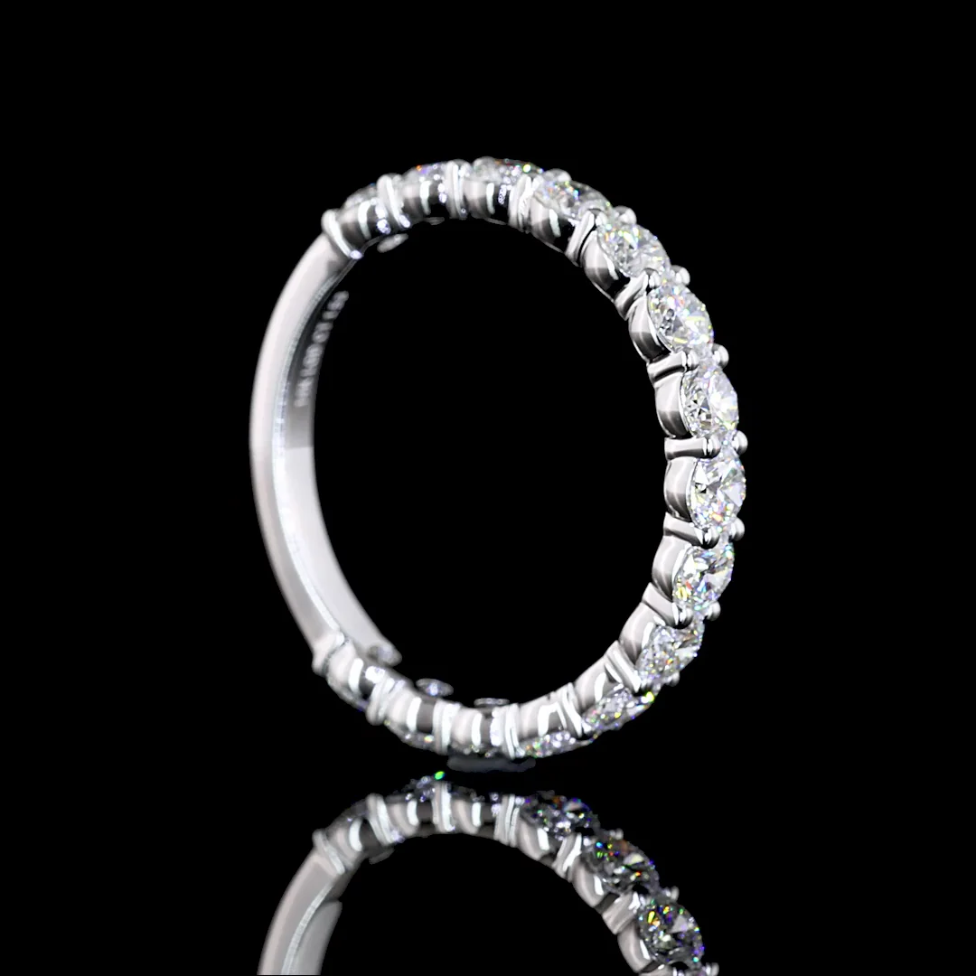 1.54 Cts 14k White Gold Round Shape 3/4 Band Eternity Band - Image 2