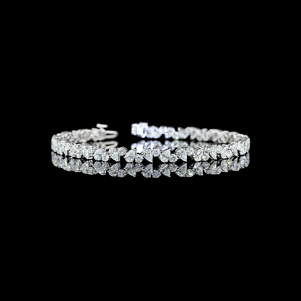 5.71 Cts 14k White Gold Mix Shape Tennis Bracelet - Video