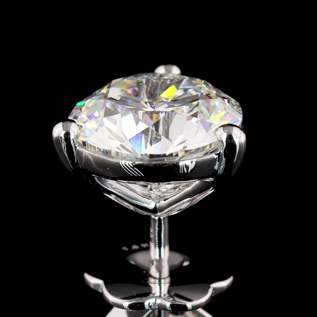 4.02 Cts 14k White Gold Round Shape Martini Earring - Image 4