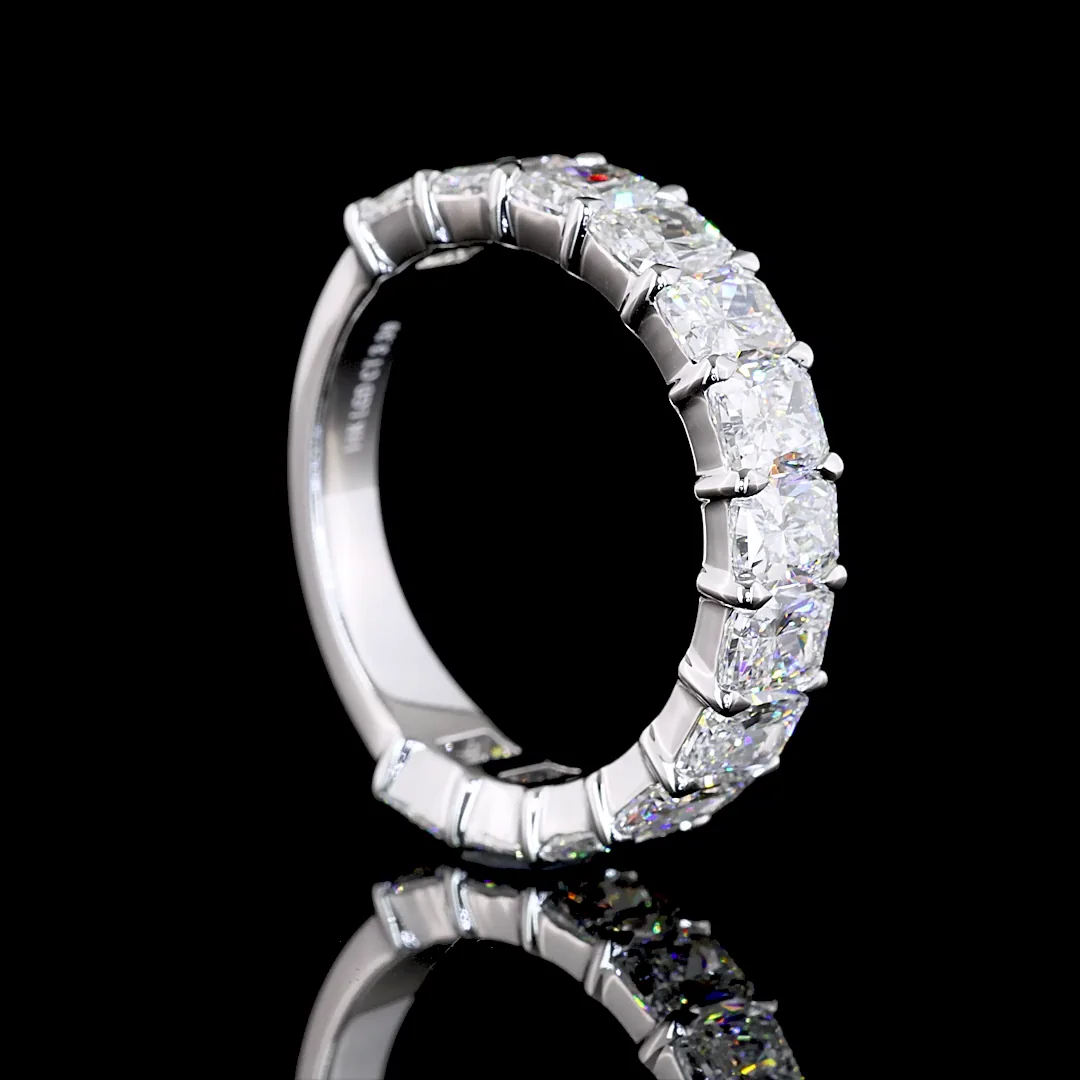 3.93 Cts 14k White Gold Radiant Shape 3/4 Band Eternity Band - Image 2