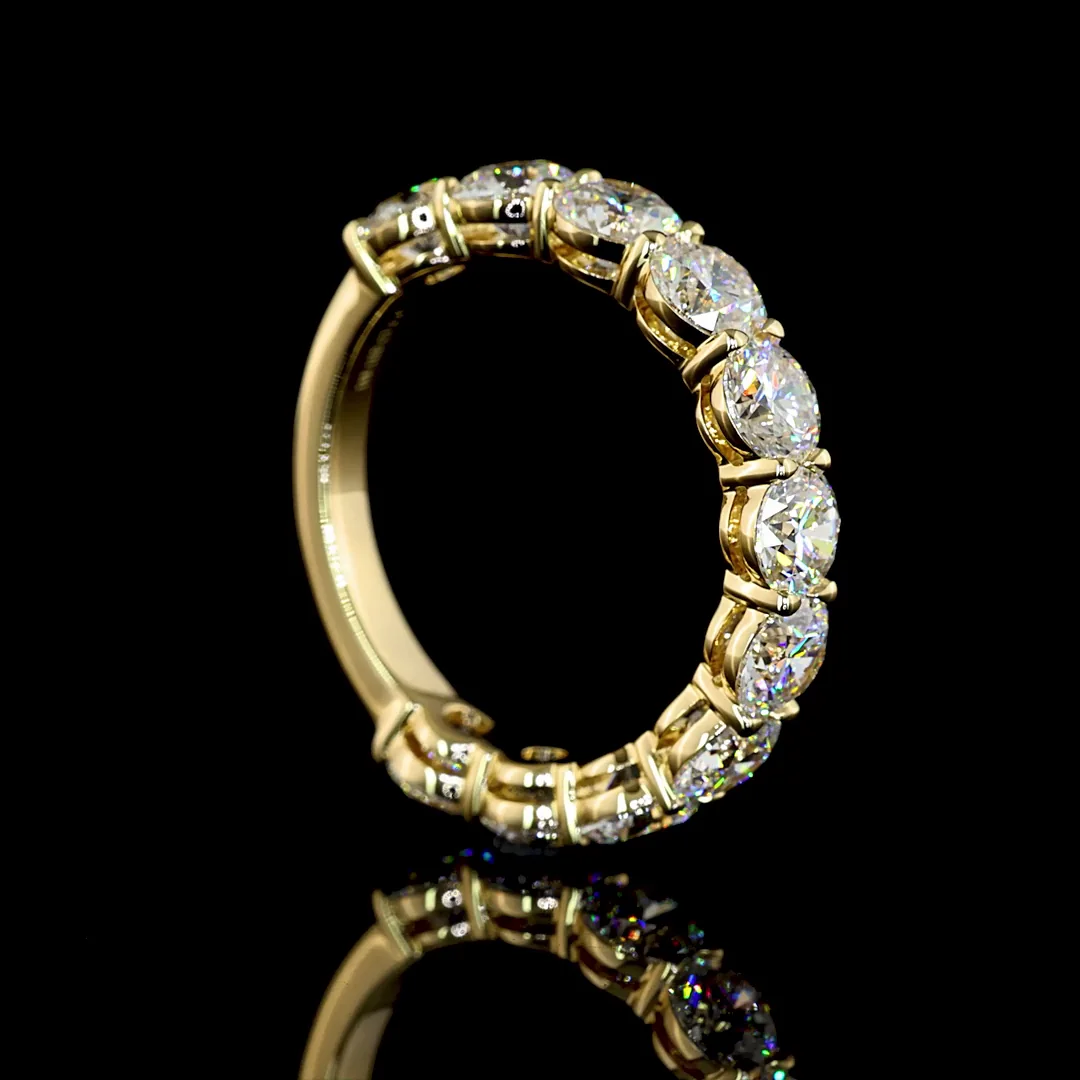 3.47 Cts 14k Yellow Gold Round Shape 3/4 Band Eternity Band - Image 2