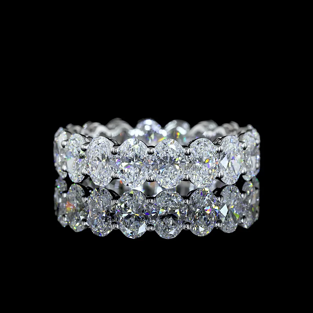 4.77 Cts 14k White Gold Oval Shape Eternity Band Eternity Band - Video
