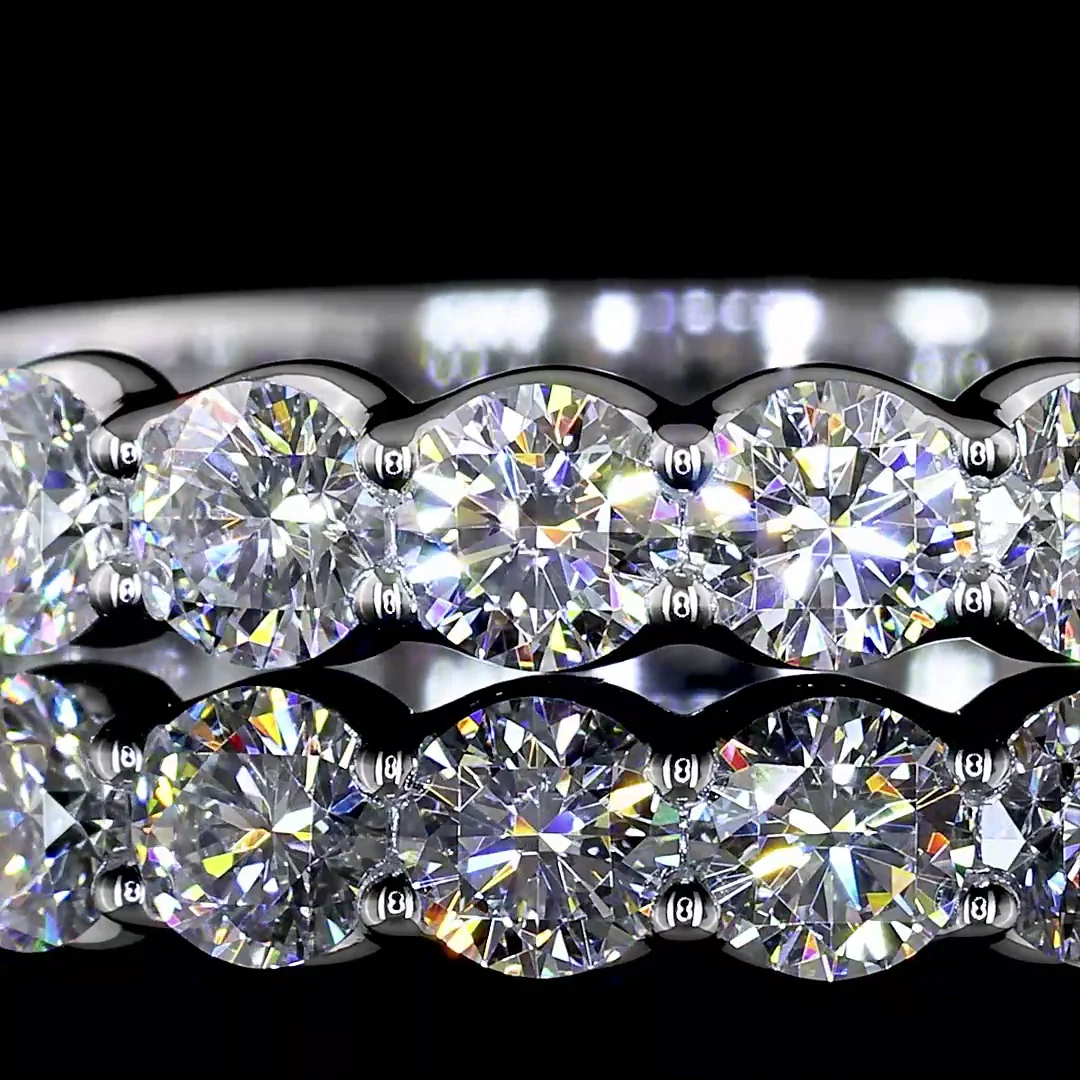 1.05 Cts 14k White Gold Round Shape Half Eternity Eternity Band - Image 3