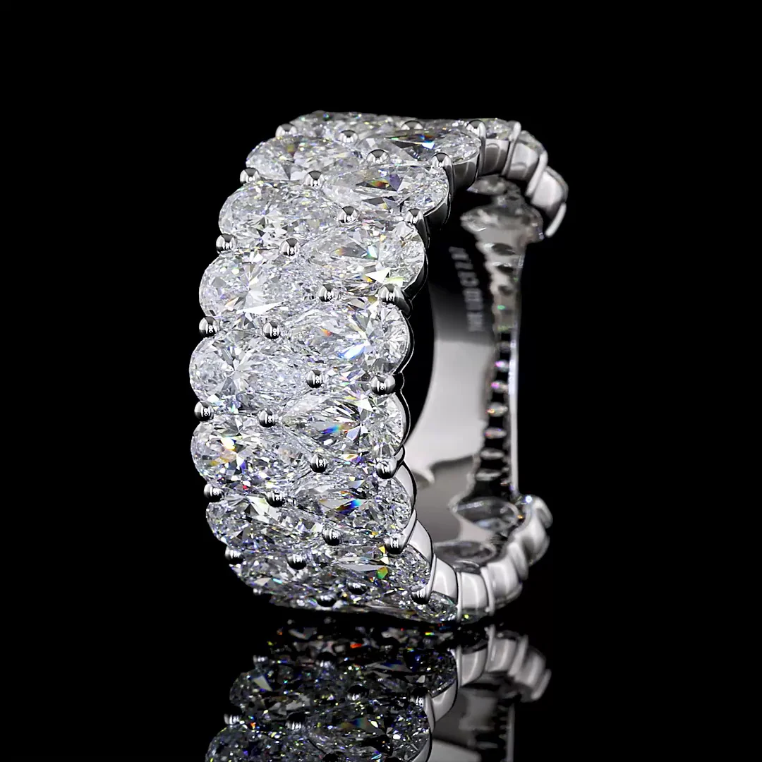 7.87 Cts 14k White Gold Pear Shape 3/4 Band Eternity Band - Image 4