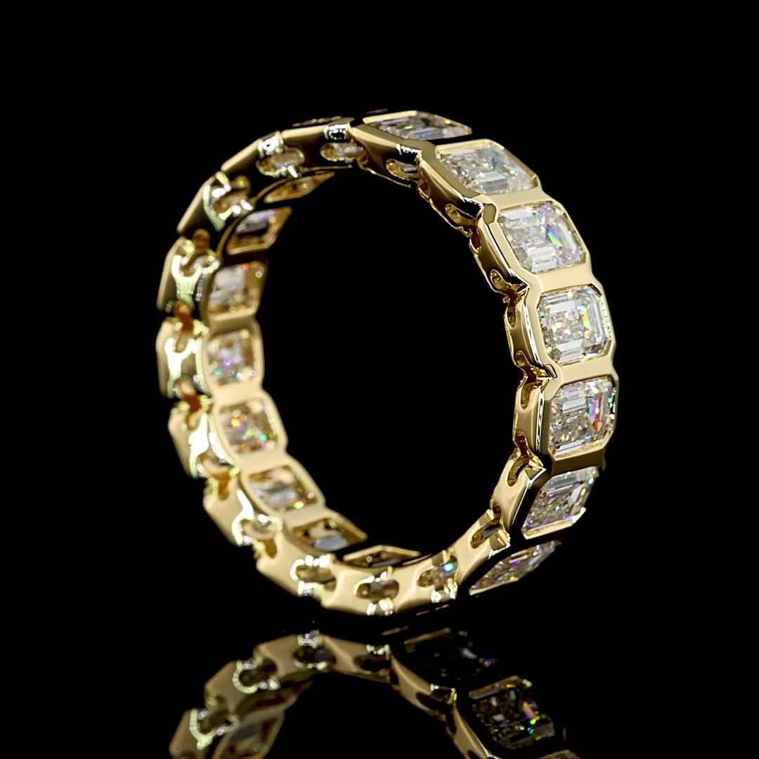 3.07 Cts 14k Yellow Gold Oval Shape 3/4 Band Eternity Band - Image 2