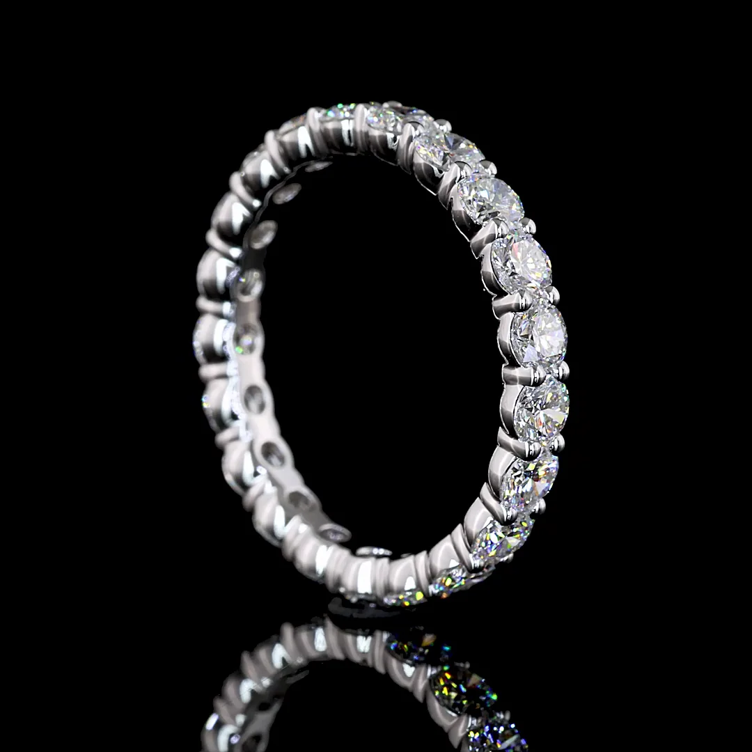 4.27 Cts 14k White Gold Oval Shape 3/4 Band Eternity Band - Image 2