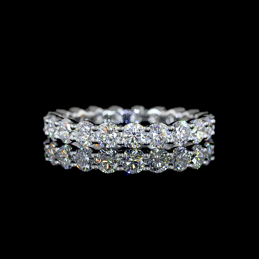 4.27 Cts 14k White Gold Oval Shape 3/4 Band Eternity Band - Video