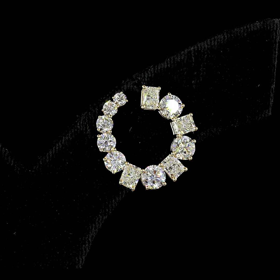 5.25 Cts 18k Yellow Gold Mix Shape Special Earring - Image 3