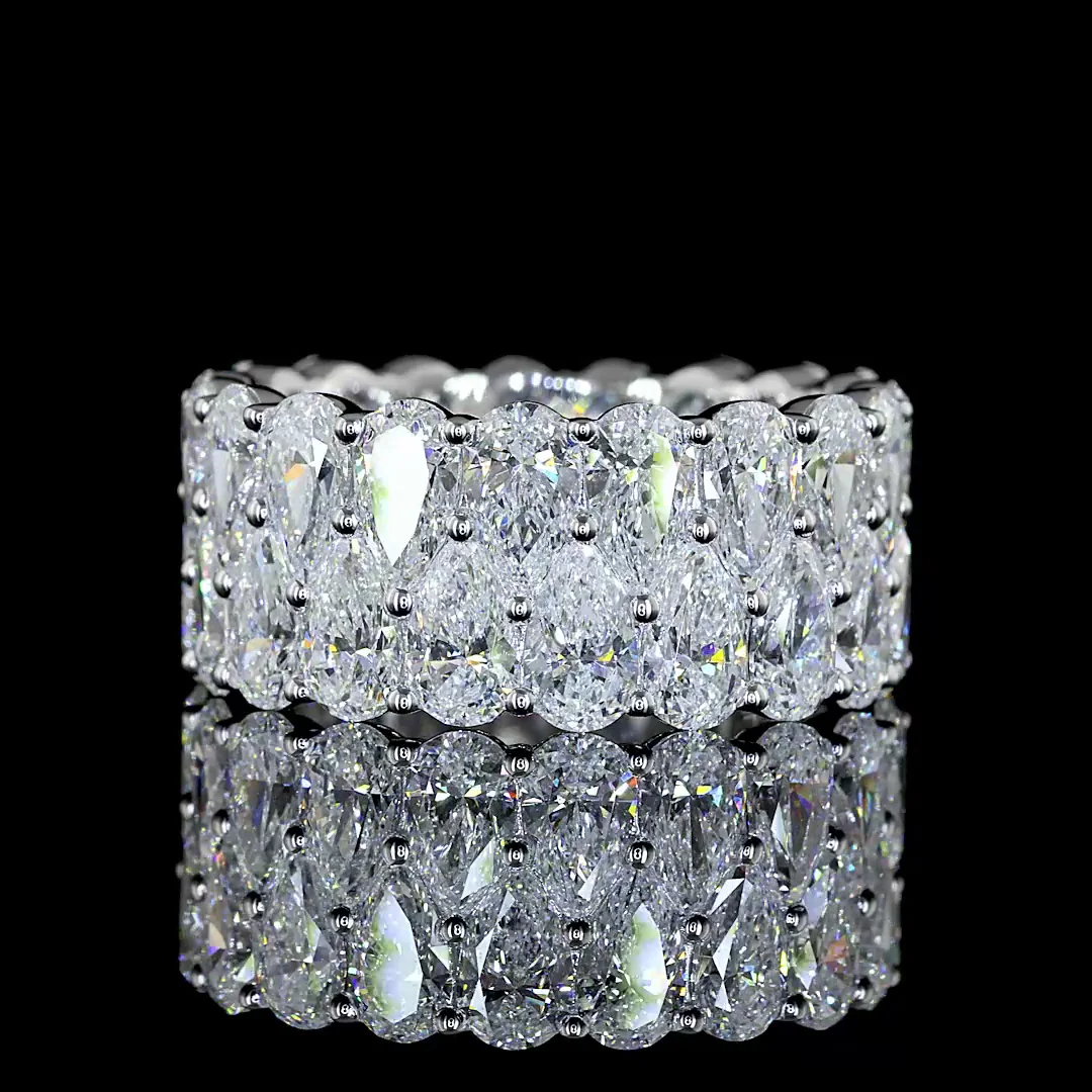 10.01 Cts 14k White Gold Pear Shape Eternity Band Eternity Band - Video