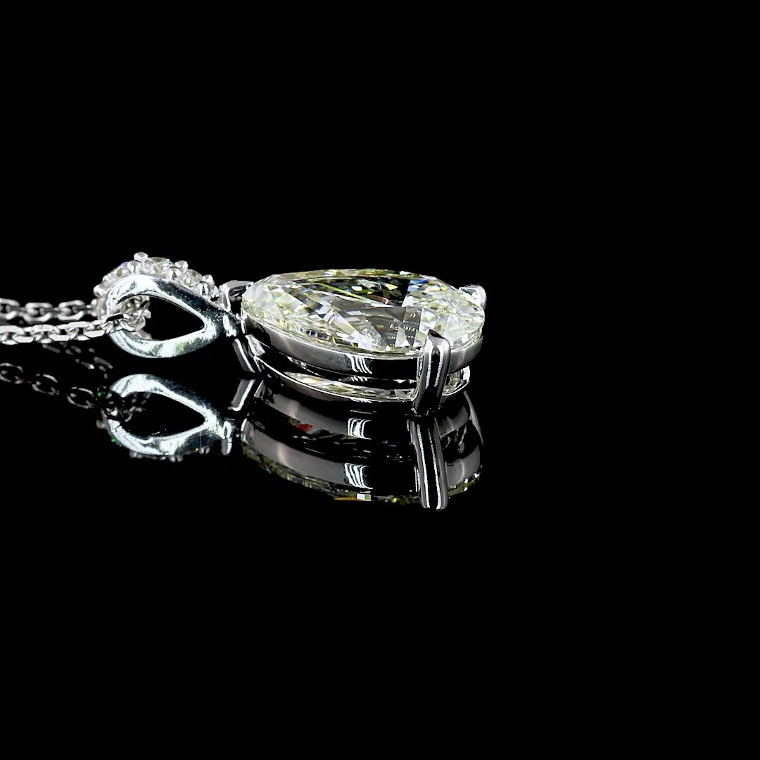 1.86 Cts 14k White Gold Pear Shape Pendant Pendant - Image 2