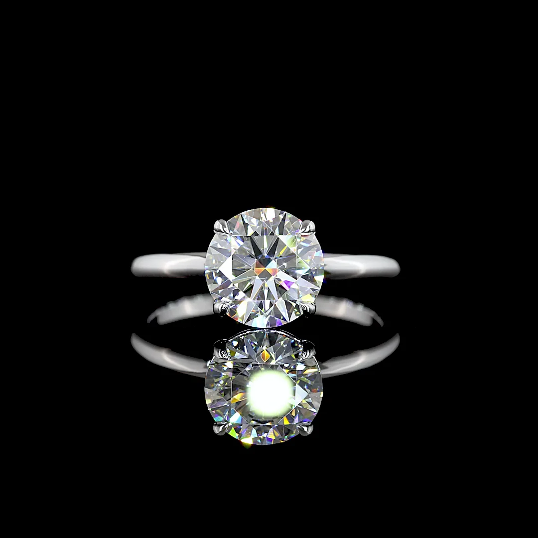 2 Cts 14k White Gold Round Shape Solitaire Ring - Video