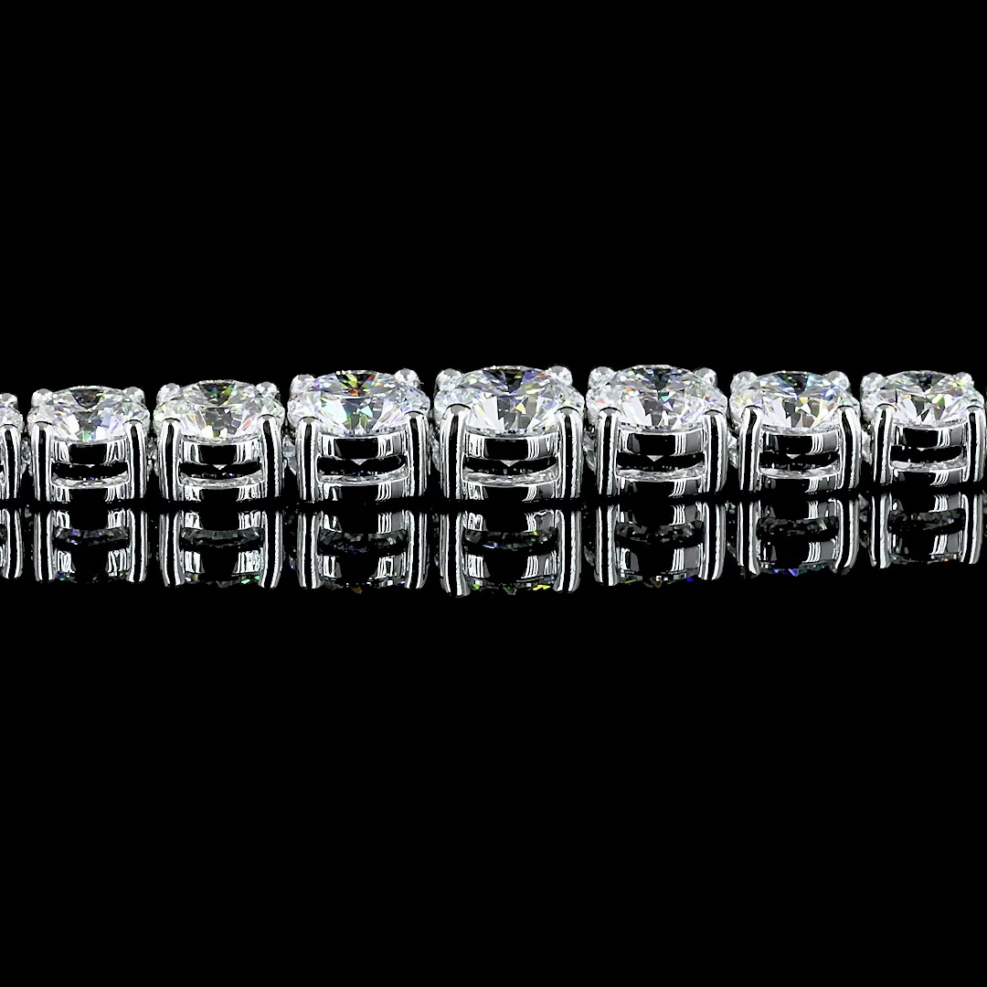 10.21 Cts 14k White Gold Round Shape Riviera Necklace - Image 4