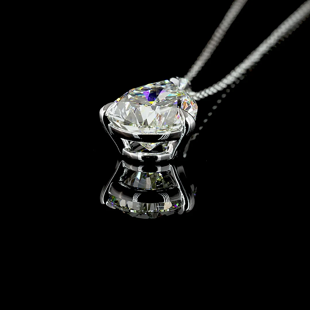 4.07 Cts 14k White Gold Pear Shape Pendant Pendant - Image 4