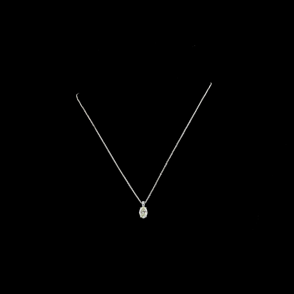1.09 Cts 14k White Gold Oval Shape Pendant Pendant - Video