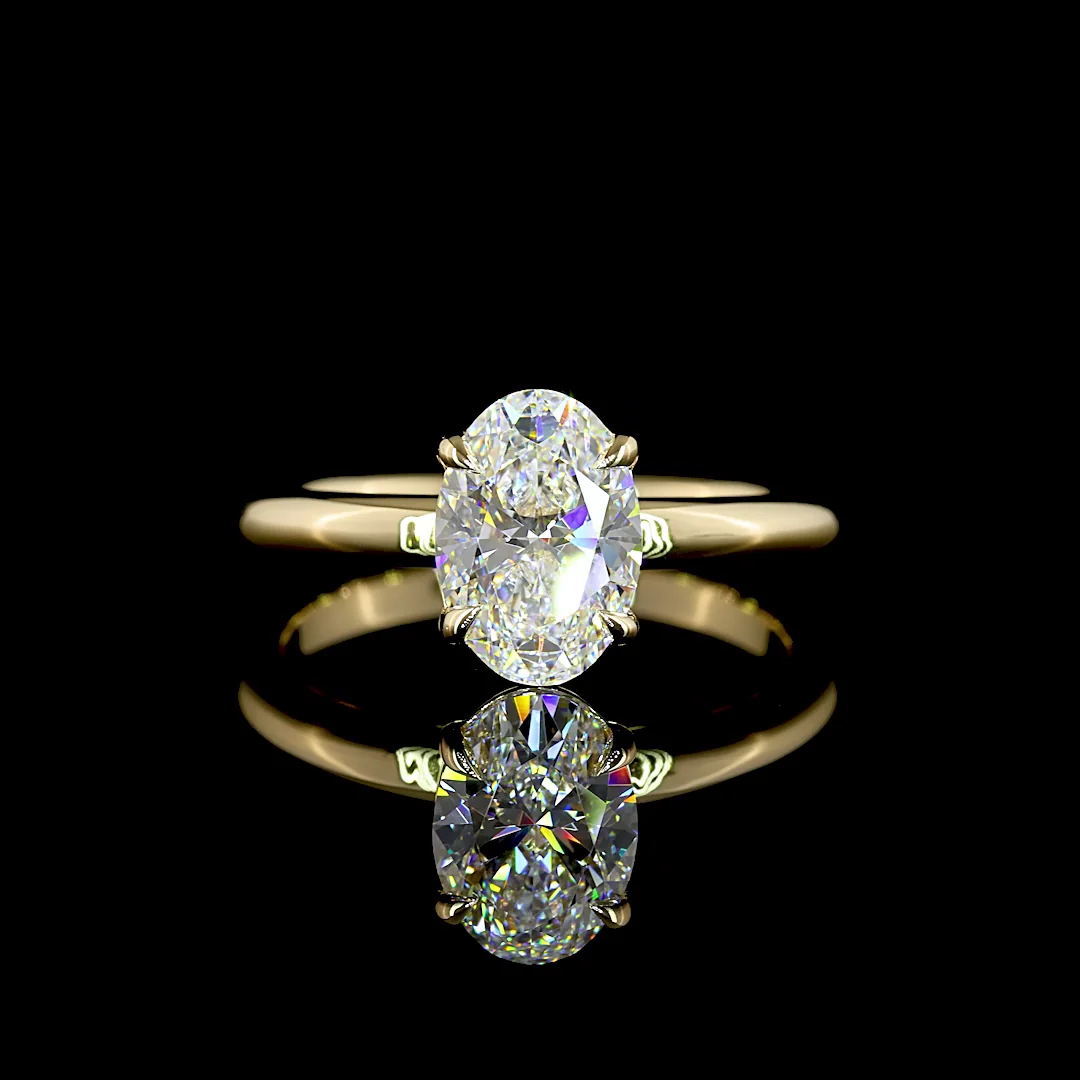 1.56 Cts 14k Yellow Gold Oval Shape Solitaire Ring - Video