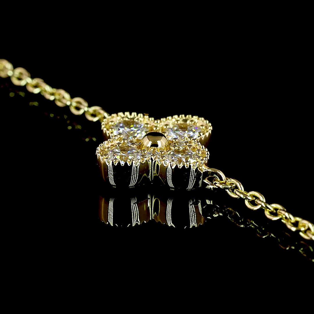 1.75 Cts 18k Yellow Gold Round Shape Station Necklace - Image 4