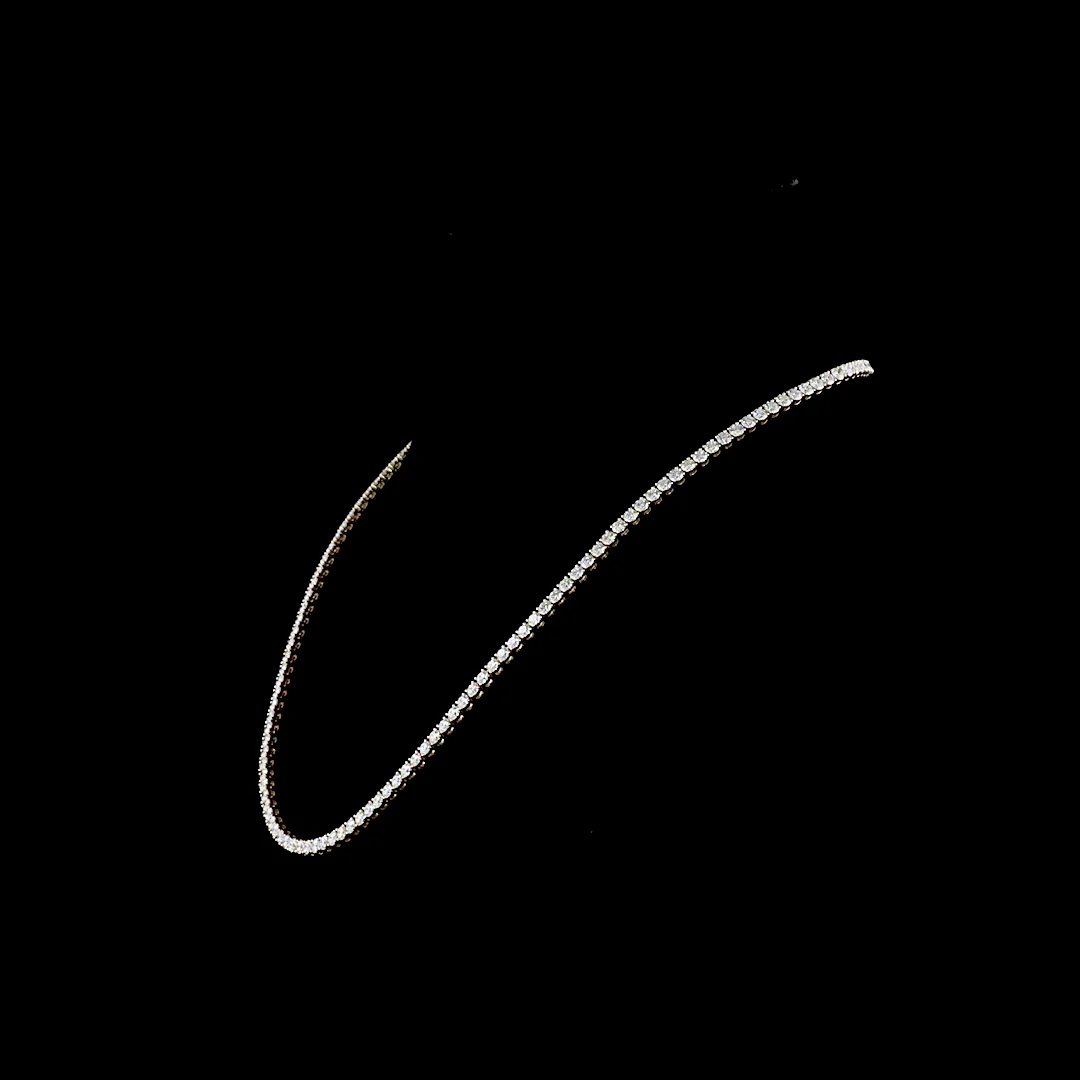 14.16 Cts 14k Yellow Gold Round Shape Tennis Necklace - Image 2