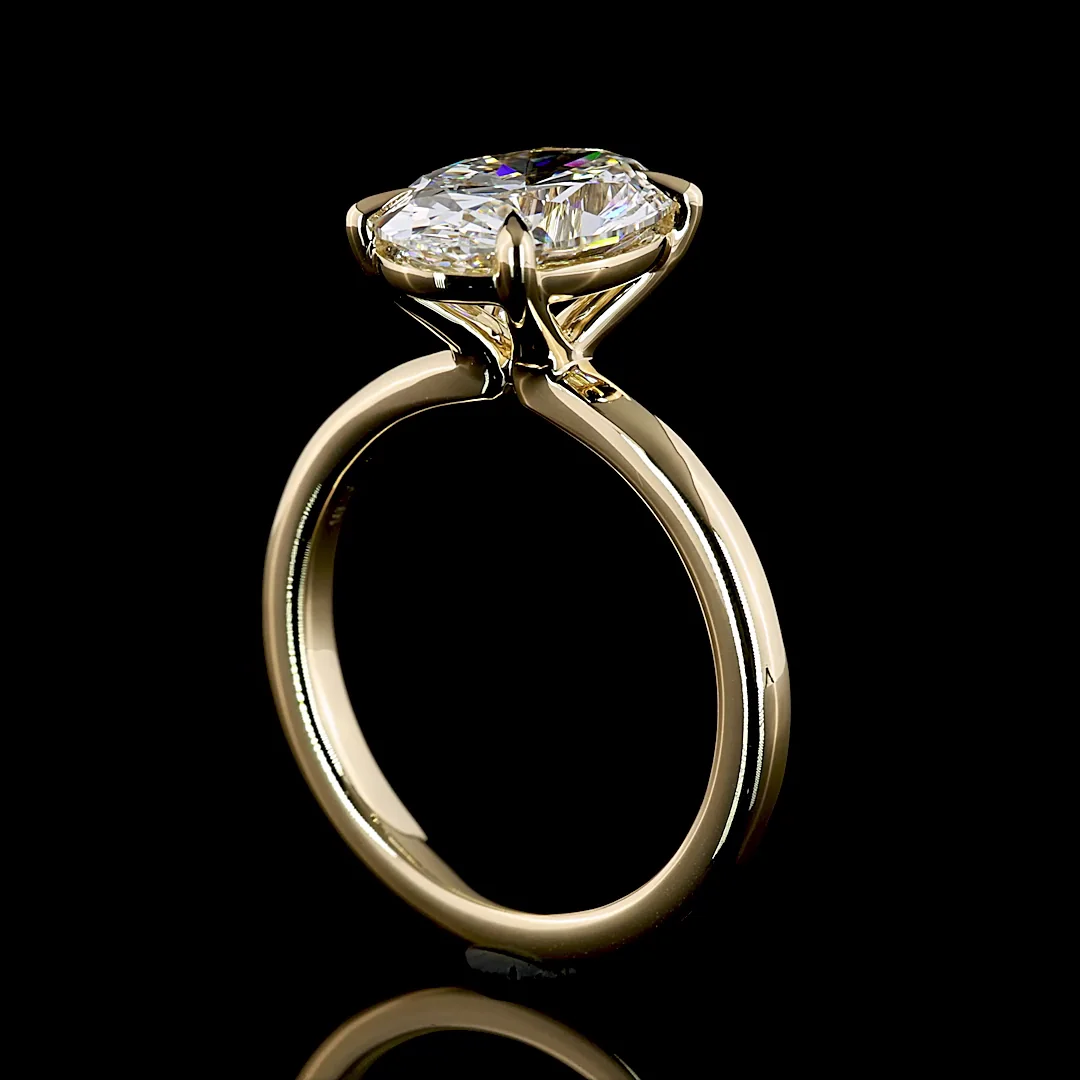 5.16 Cts 14k Yellow Gold Oval Shape Solitaire Ring - Image 2