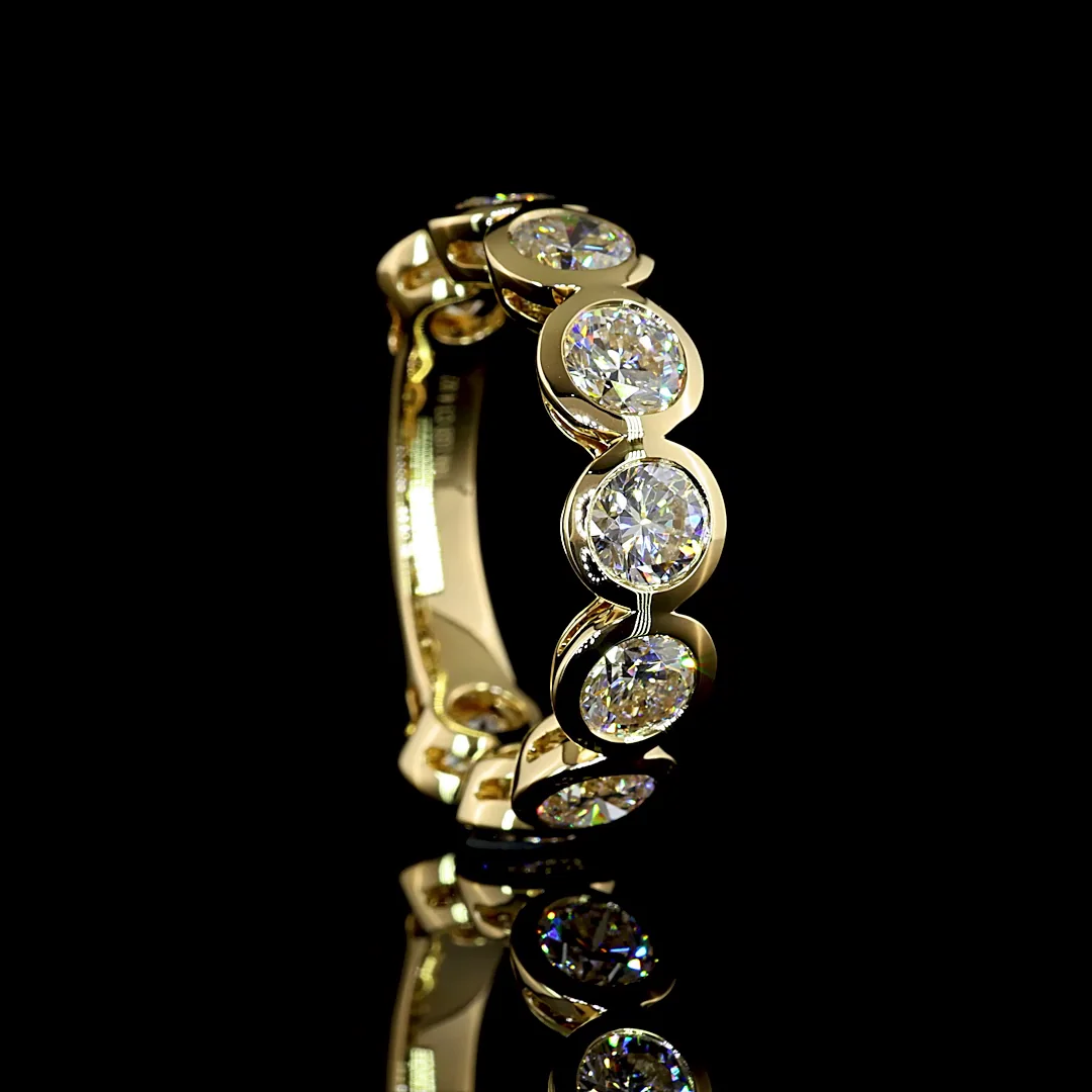 4.02 Cts 14k Yellow Gold Round Shape 3/4 Band Eternity Band - Image 2