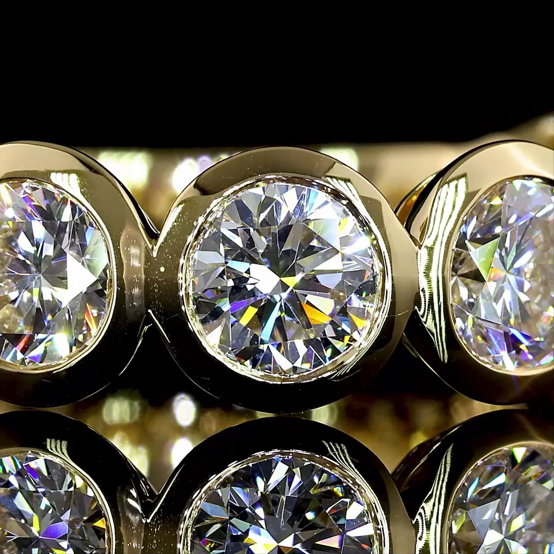 4.02 Cts 14k Yellow Gold Round Shape 3/4 Band Eternity Band - Image 3