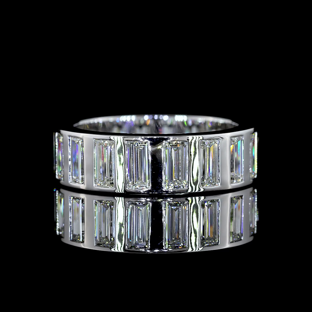 4.24 Cts 14k White Gold Baguette Shape Eternity Band Eternity Band - Video