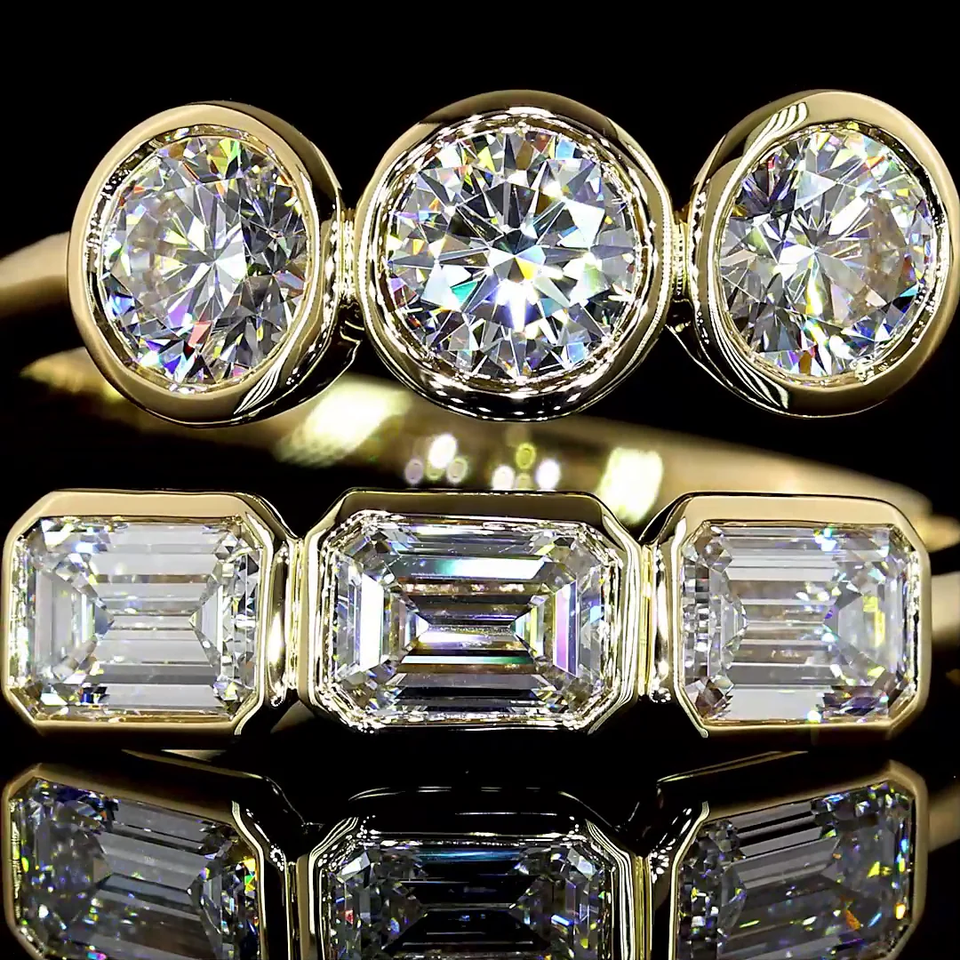 1.78 Cts 14k Yellow Gold Emerald Shape Special Eternity Band - Image 3