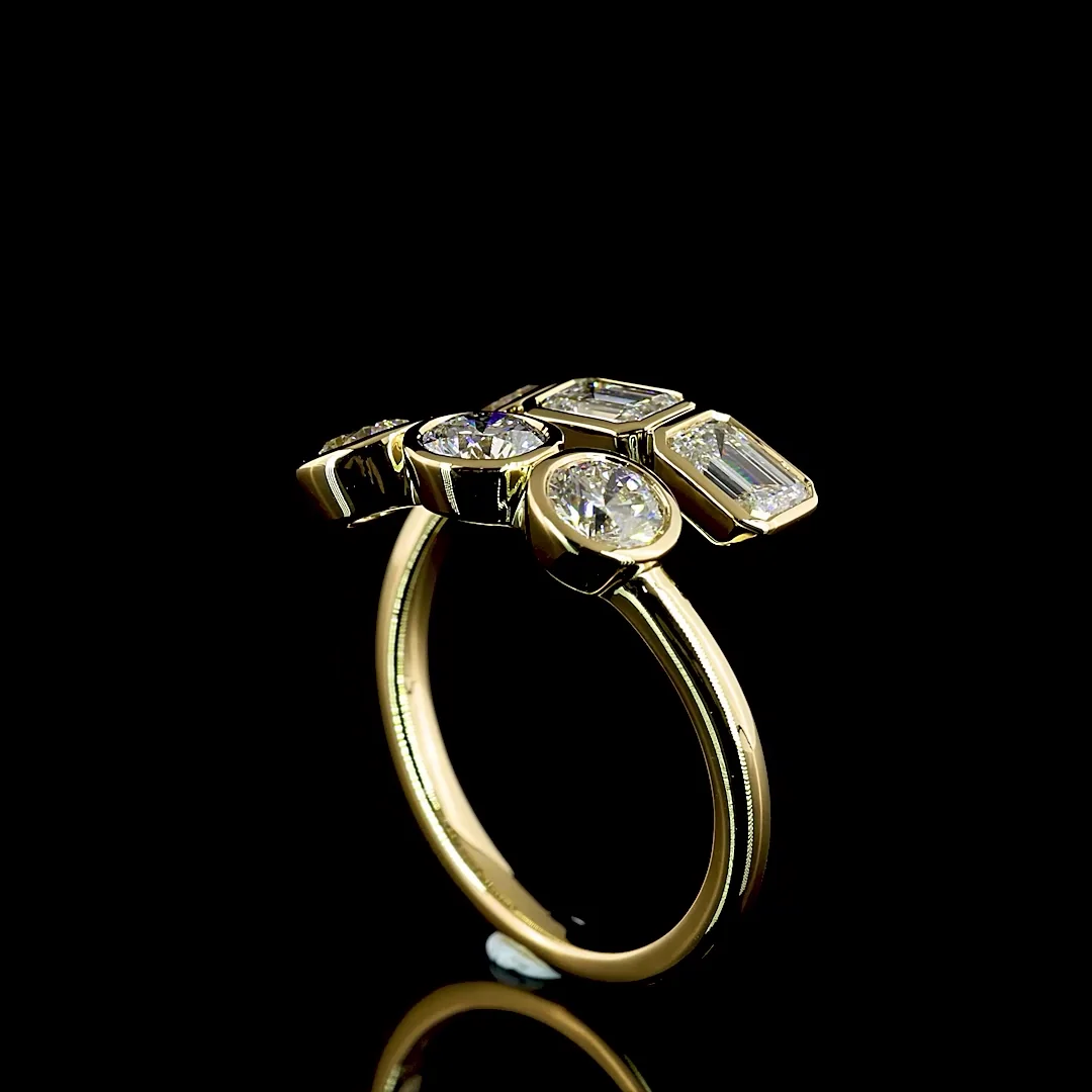 1.78 Cts 14k Yellow Gold Emerald Shape Special Eternity Band - Image 4