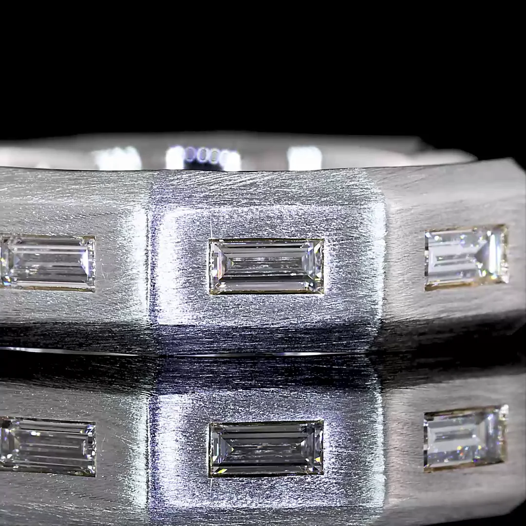 0.99 Cts 14k White Gold Baguette Shape Eternity Band Eternity Band - Image 3