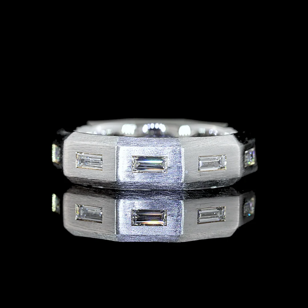 0.99 Cts 14k White Gold Baguette Shape Eternity Band Eternity Band - Video