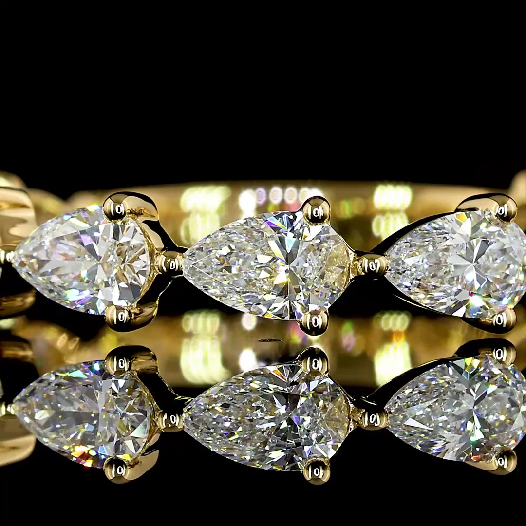 1.24 Cts 18k Yellow Gold Pear Shape Eternity Band Eternity Band - Image 3