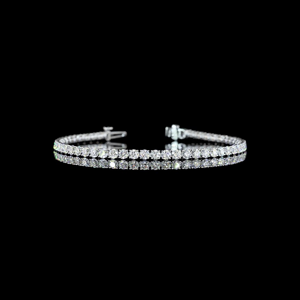 4.99 Cts 14k White Gold Round Shape Tennis Bracelet - Video