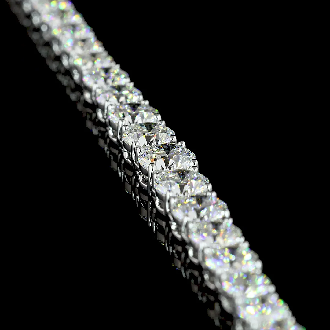 15.07 Cts 14k White Gold Round Shape Riviera Necklace - Image 2