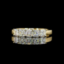 1 Cts 14k Yellow Gold Asscher Shape 5 Stones Eternity Band - Video