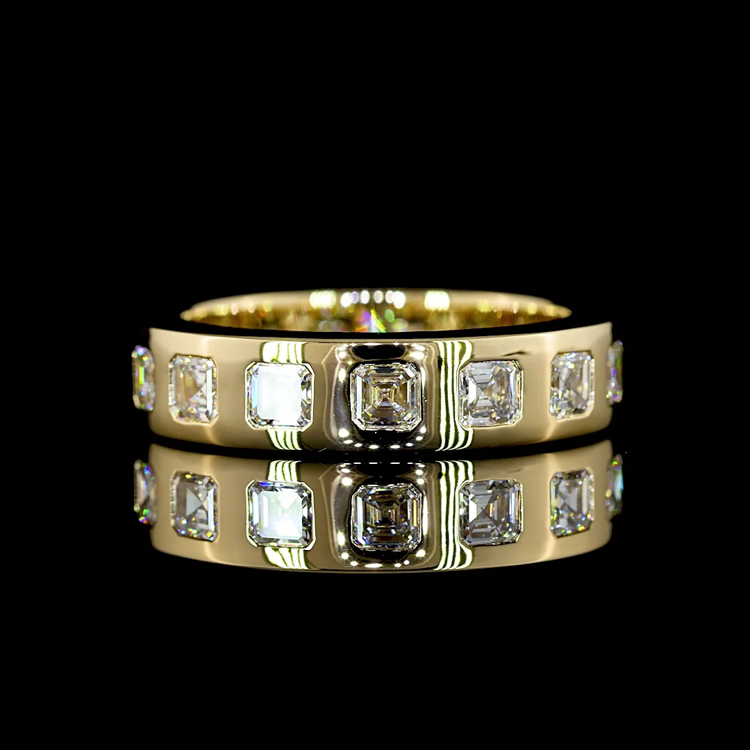 3.58 Cts 14k Yellow Gold Asscher Shape Eternity Band Eternity Band - Video