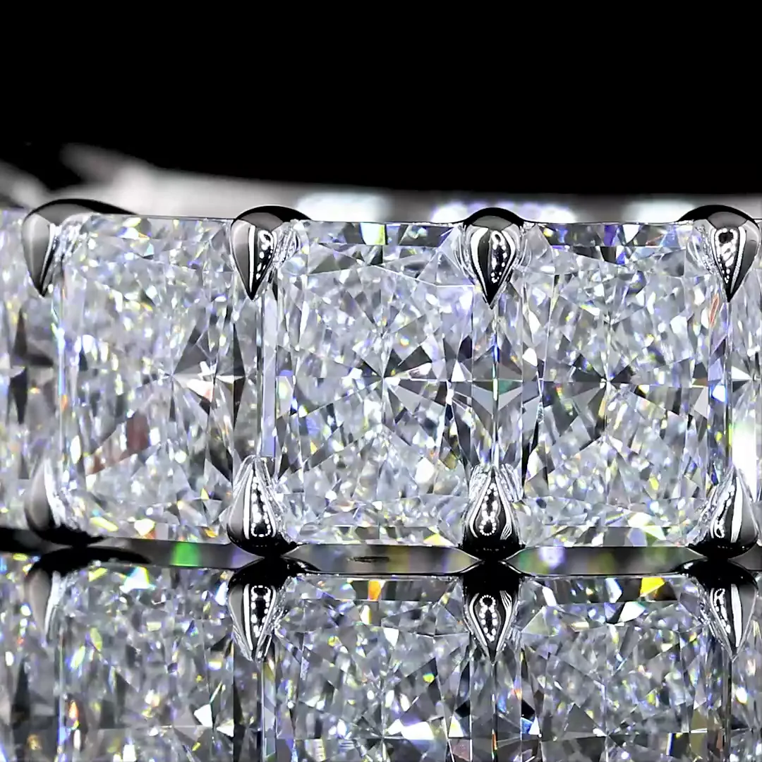 4.59 Cts 14k White Gold Radiant Shape 3/4 Band Eternity Band - Image 3