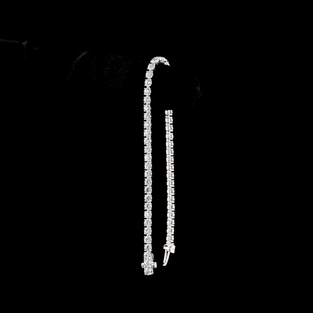 5.51 Cts 14k White Gold Round Shape Tennis Bracelet - Image 3