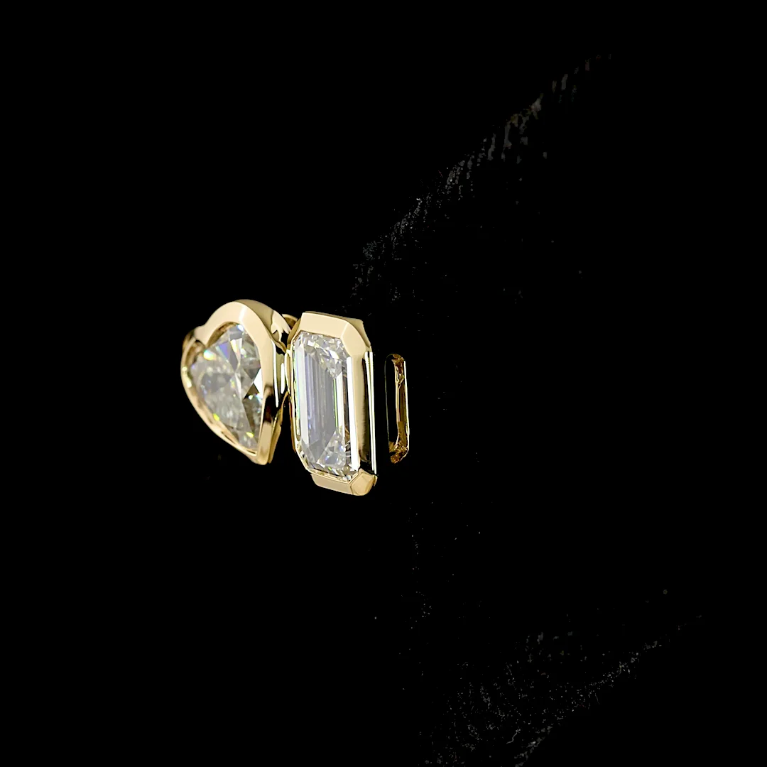 1.78 Cts 14k Yellow Gold Mix Shape Studs Earring - Image 2