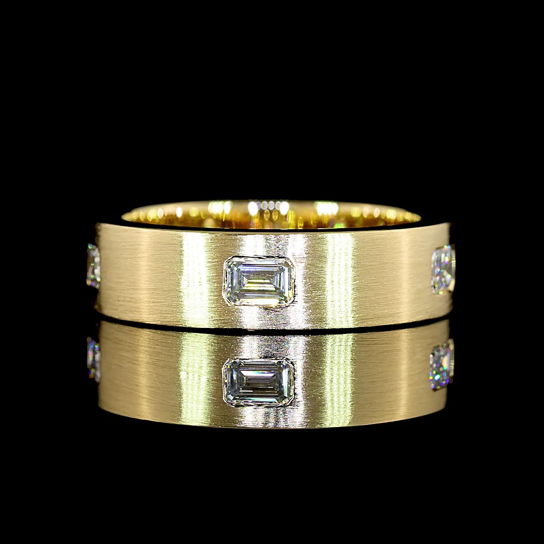 1.28 Cts 14k Yellow Gold Emerald Shape Eternity Band Eternity Band - Video