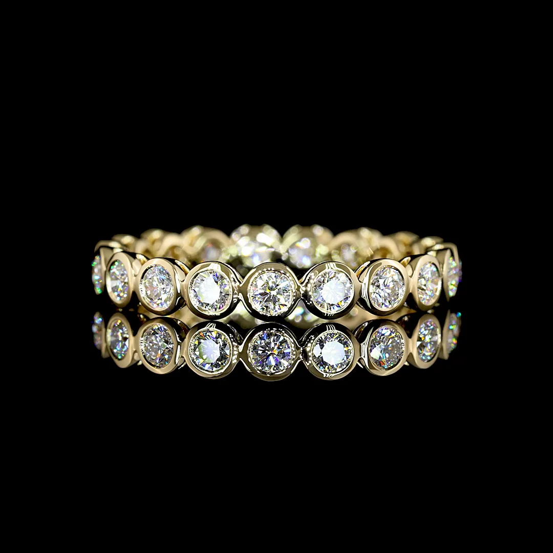 0.89 Cts 14k Yellow Gold Round Shape Eternity Band Eternity Band - Video