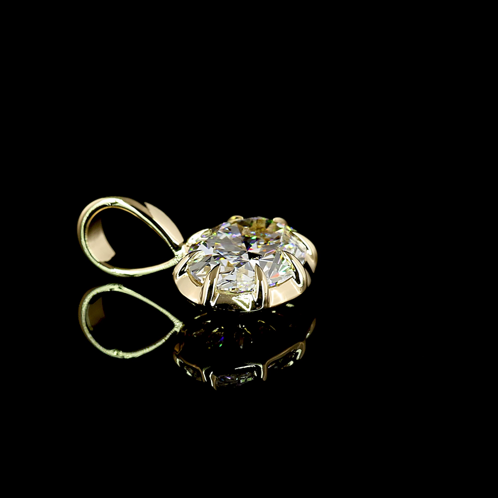 1.56 Cts 14k Yellow Gold Oval Shape Solitaire Pendant - Video
