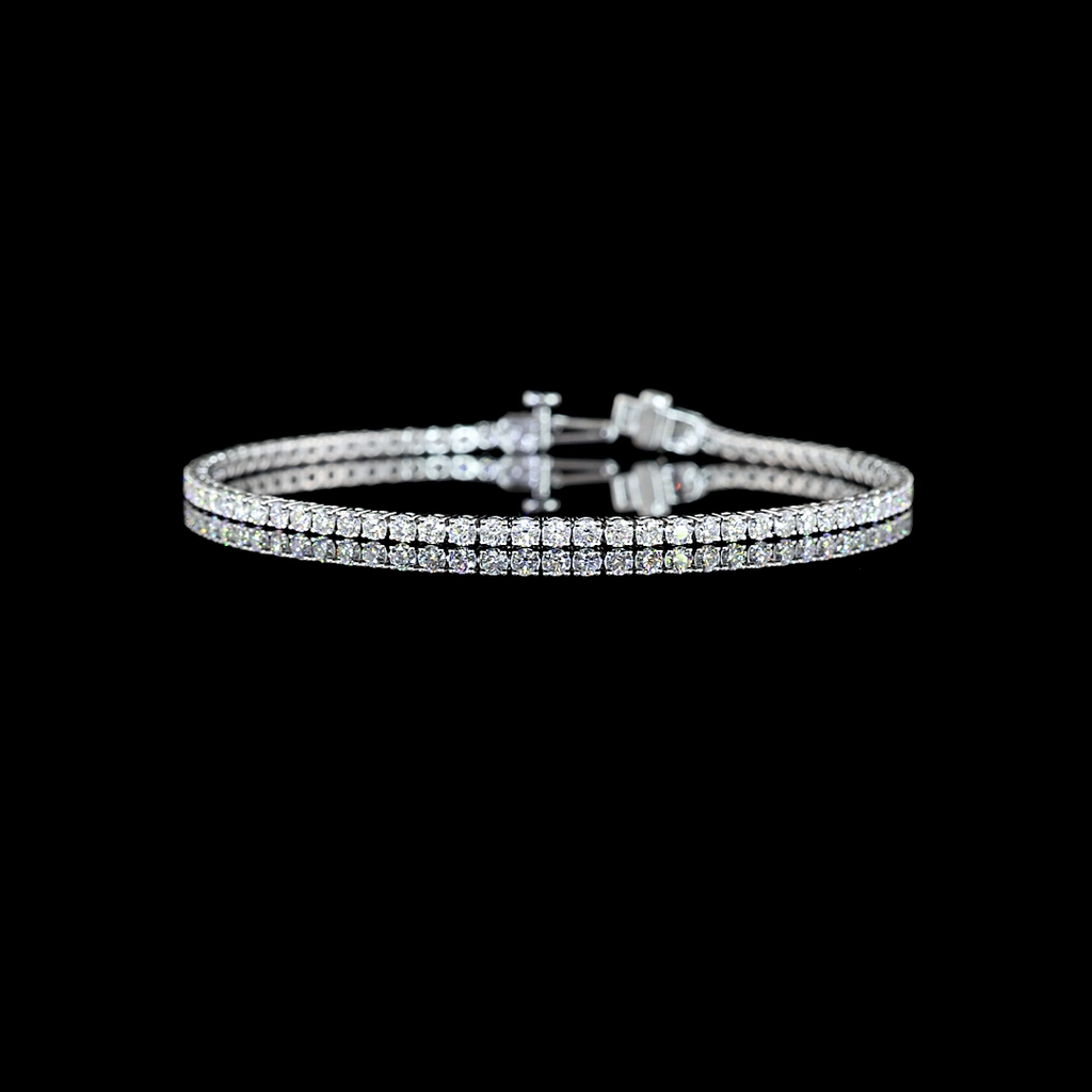 2.74 Cts 14k White Gold Round Shape Tennis Bracelet - Video