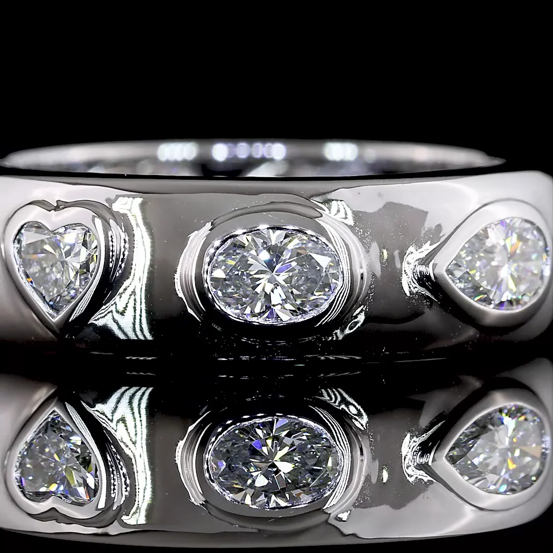 1.68 Cts 14k White Gold Mix Shape Eternity Band Eternity Band - Image 3