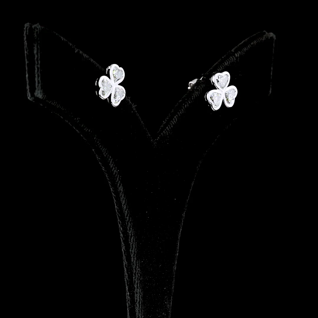 2.07 Cts 14k White Gold Heart Shape Studs Earring - Image 2