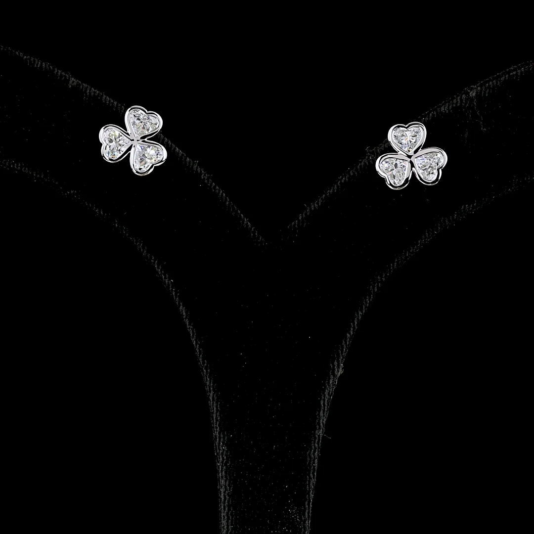 2.07 Cts 14k White Gold Heart Shape Studs Earring - Video