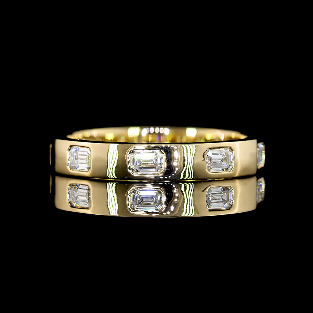 0.5 Cts 14k Yellow Gold Emerald Shape Eternity Band Eternity Band - Video