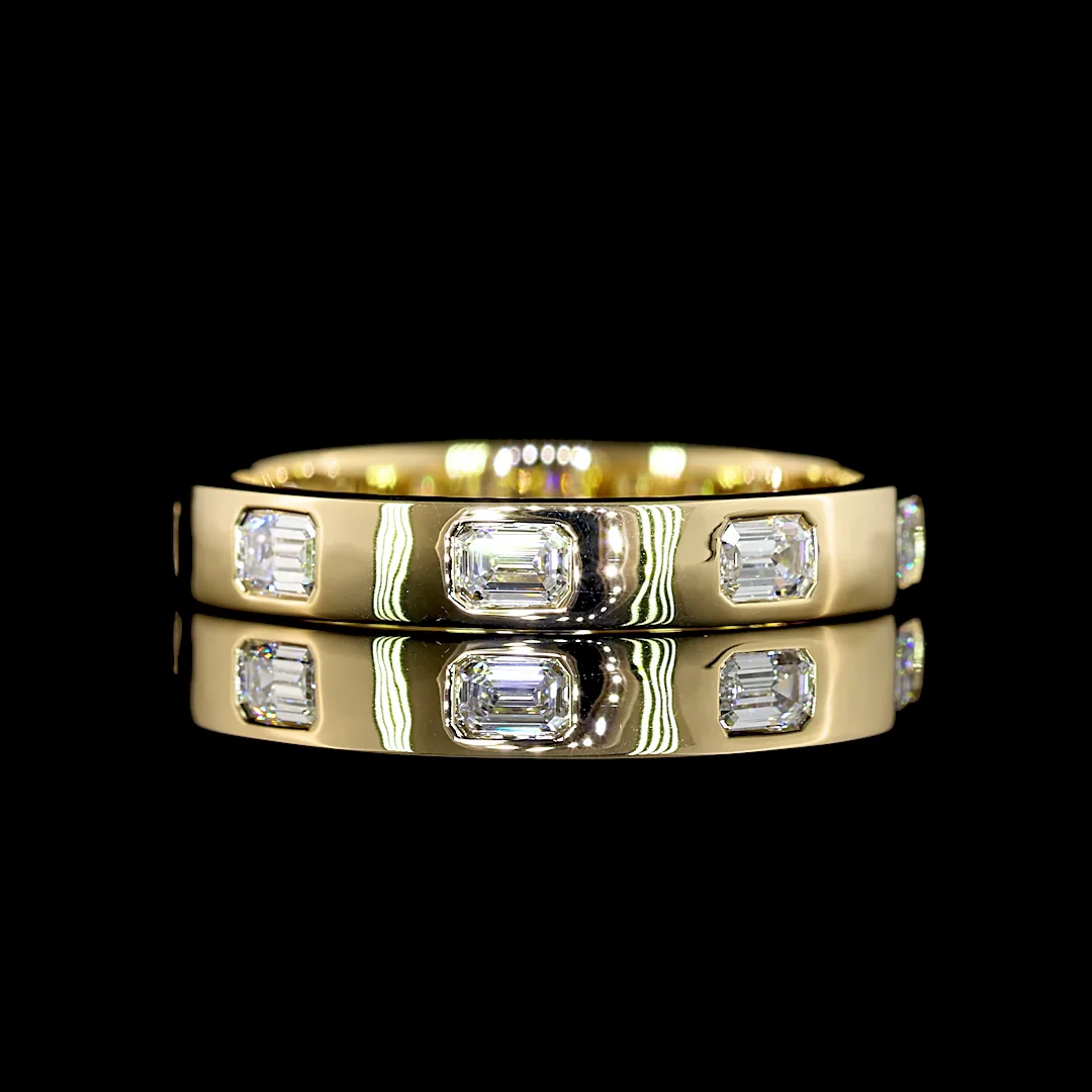0.5 Cts 14k Yellow Gold Emerald Shape Eternity Band Eternity Band - Video